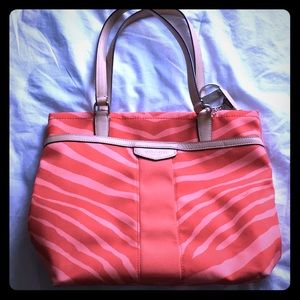 Coach Coral Zebra Handbag Purse